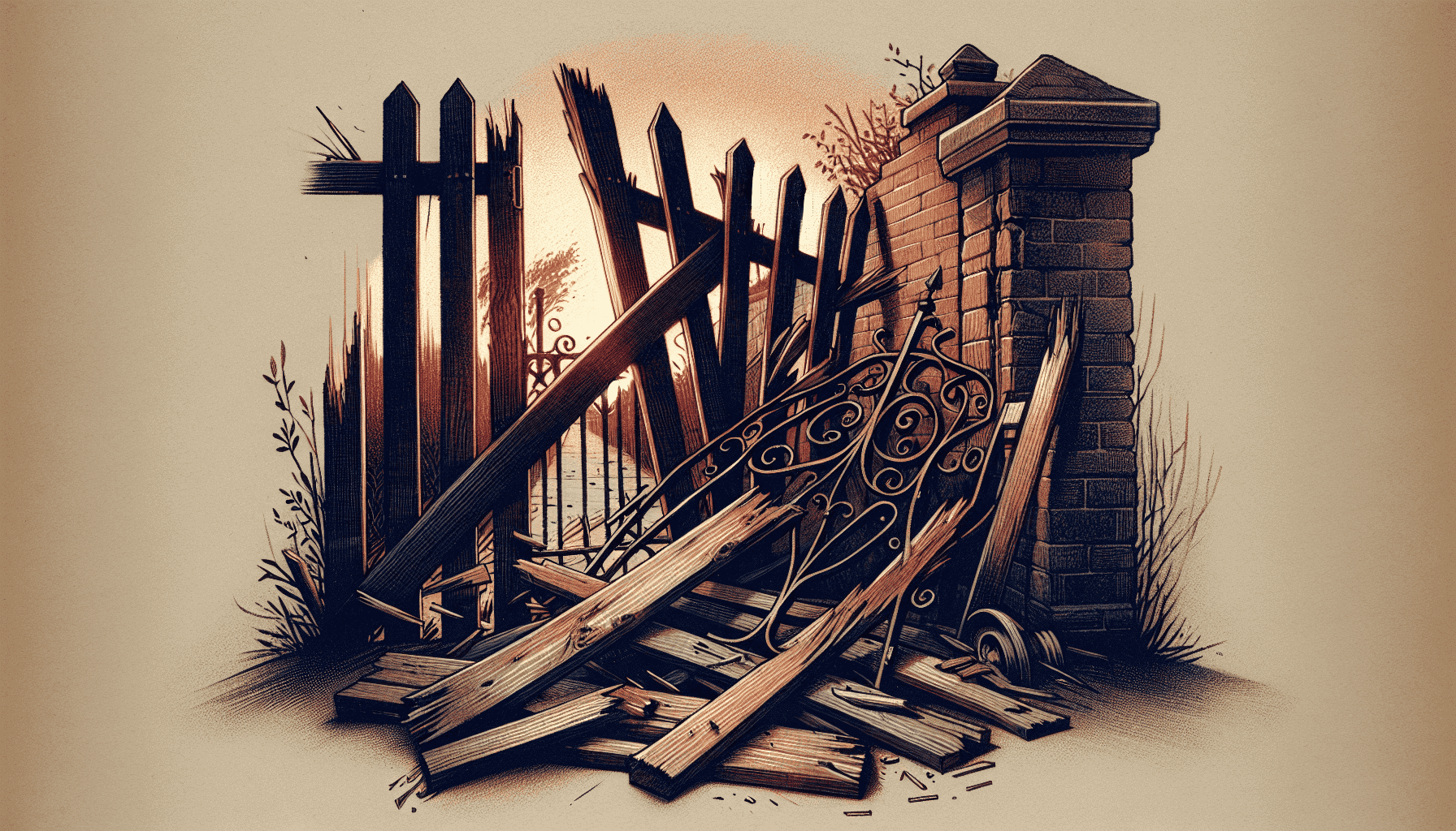 Illustration of property damage during repossession