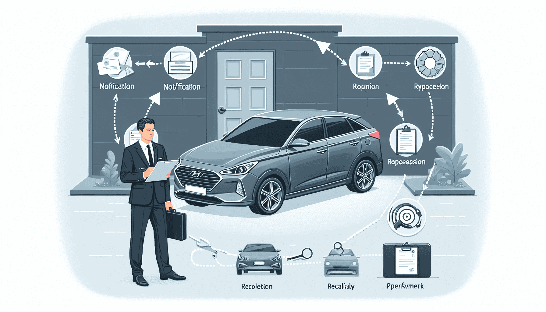An illustration explaining repossession policies related to Hyundai vehicles.